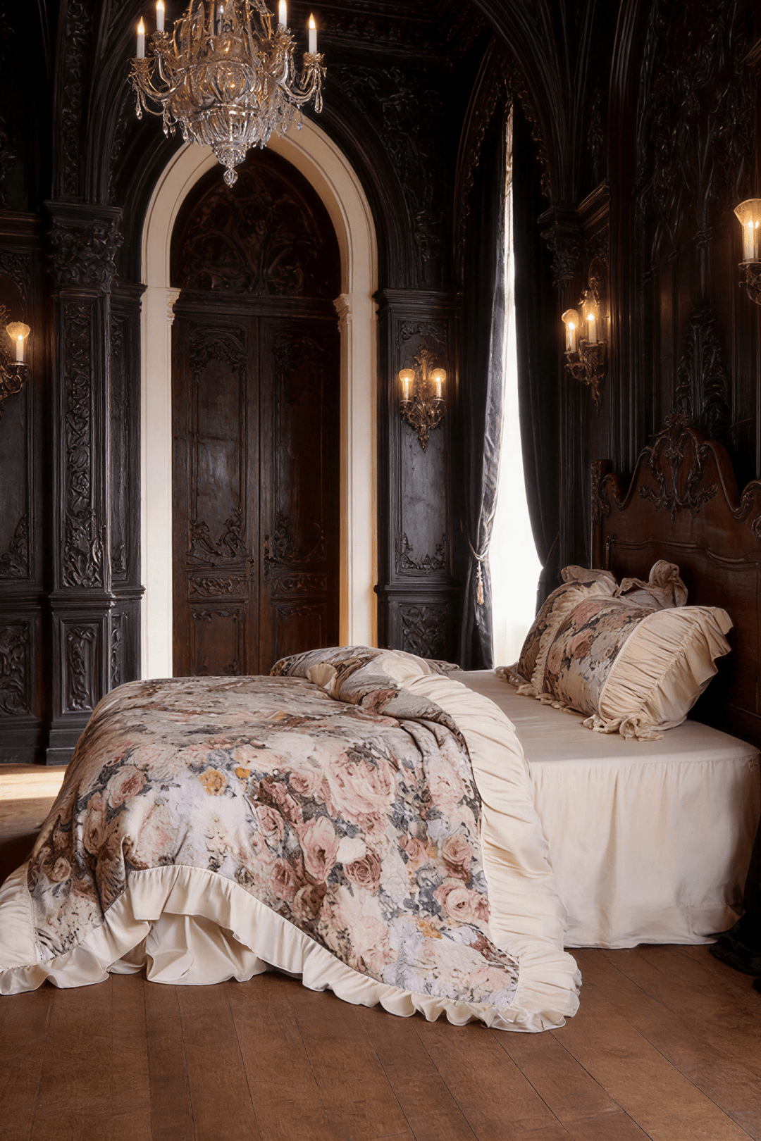 The 'Antique Rose' Beige Manor Bedding Set - WonderlandByLilian