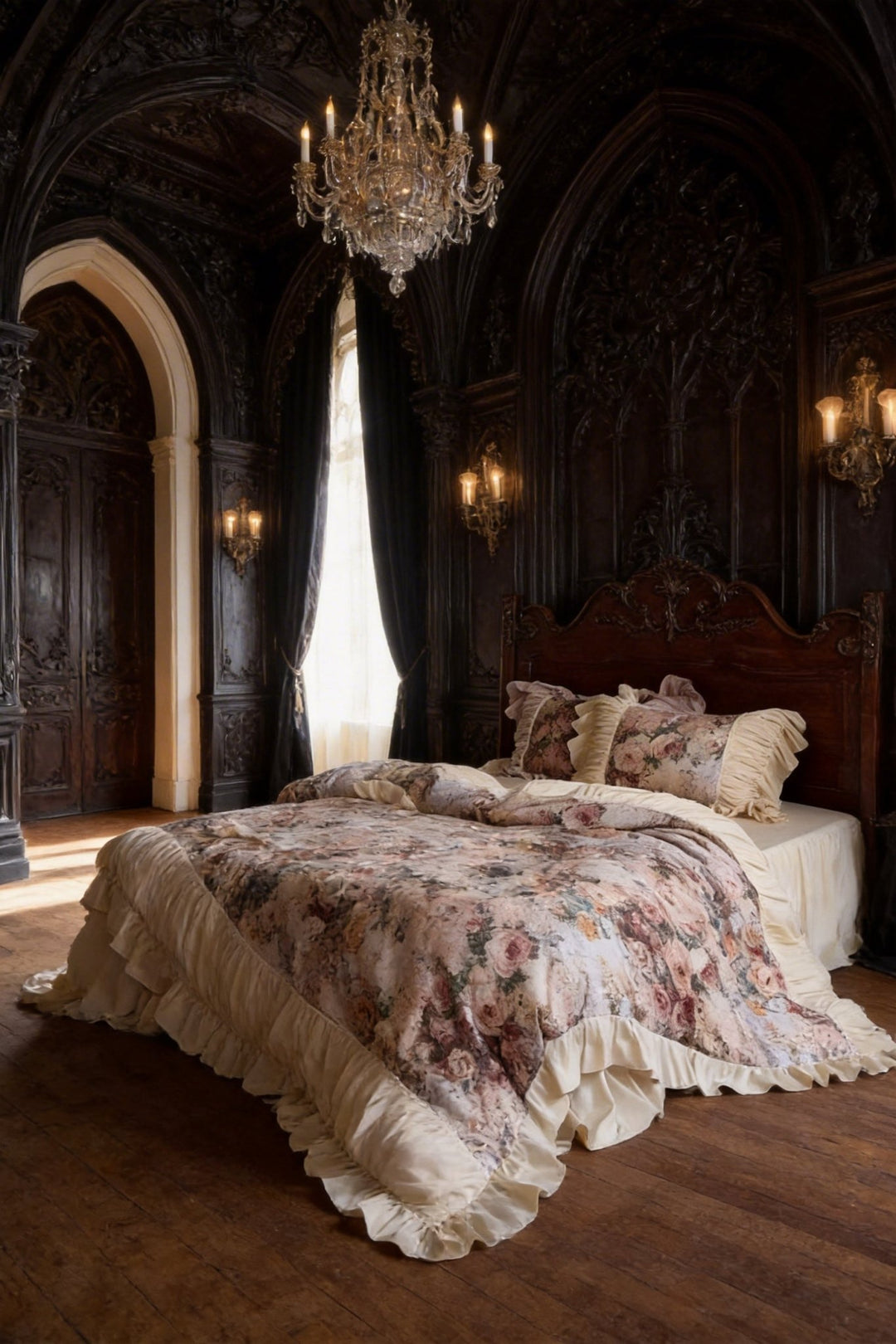 The 'Antique Rose' Beige Manor Bedding Set - WonderlandByLilian