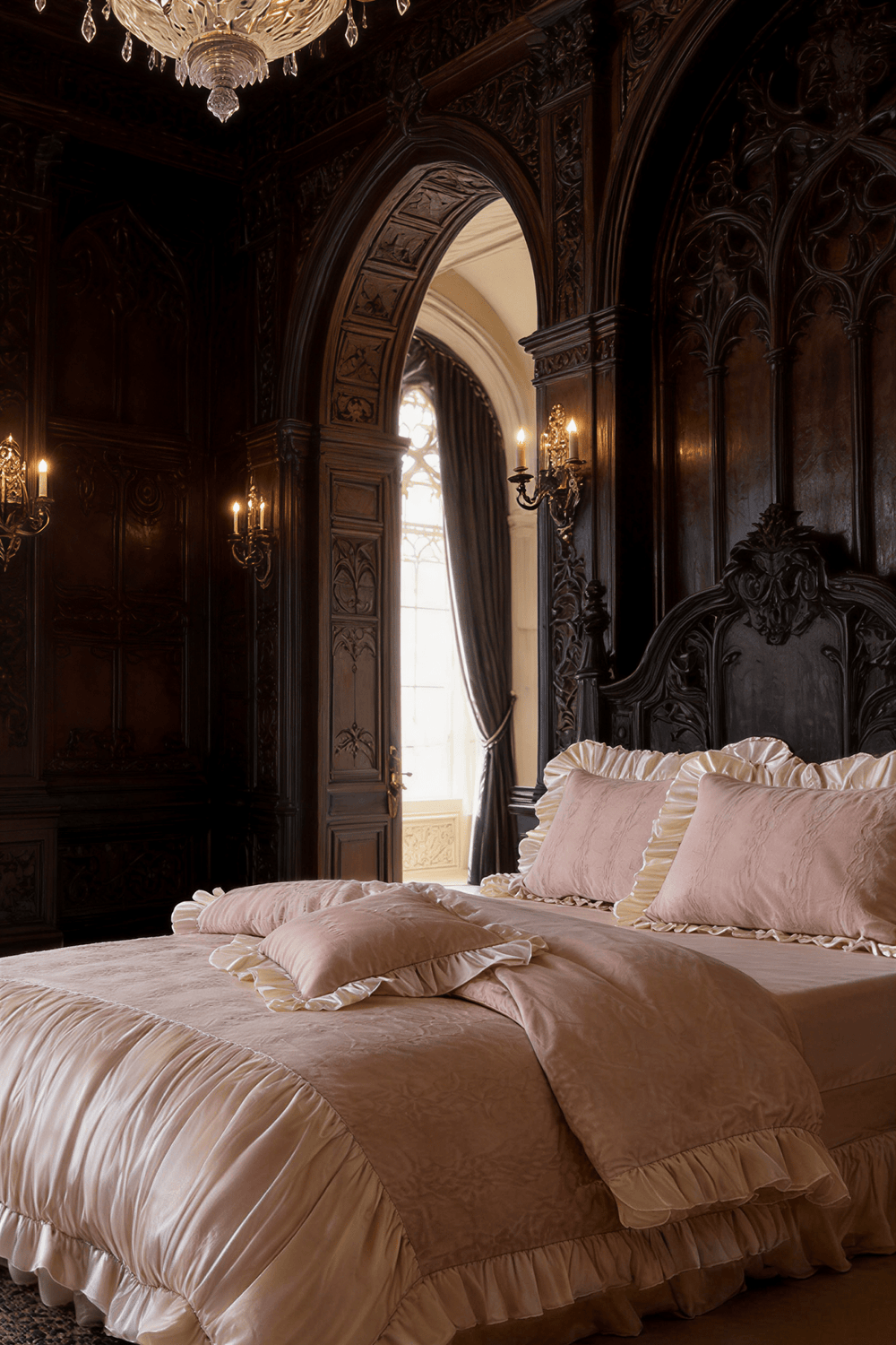 The 'Château Rosaline' Jacquard Ruffled Bedding Set - WonderlandByLilian