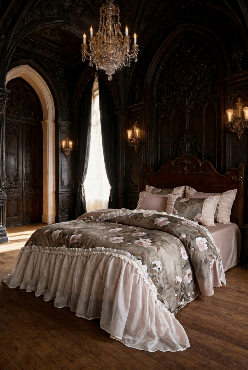 The 'Château Roseraie' Floral Ruffled Bedding Set - WonderlandByLilian