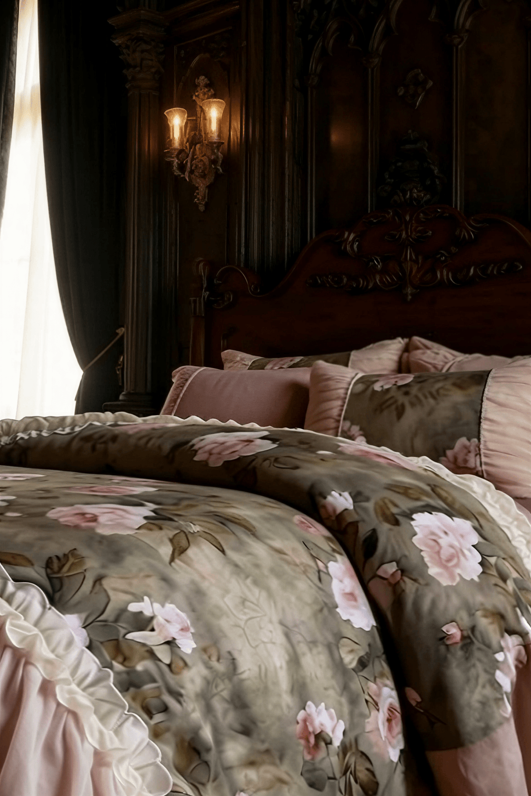 The 'Château Roseraie' Floral Ruffled Bedding Set - WonderlandByLilian