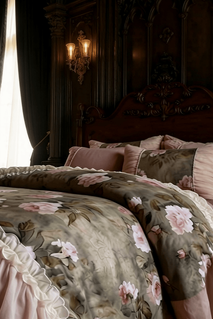 The 'Château Roseraie' Floral Ruffled Bedding Set - WonderlandByLilian