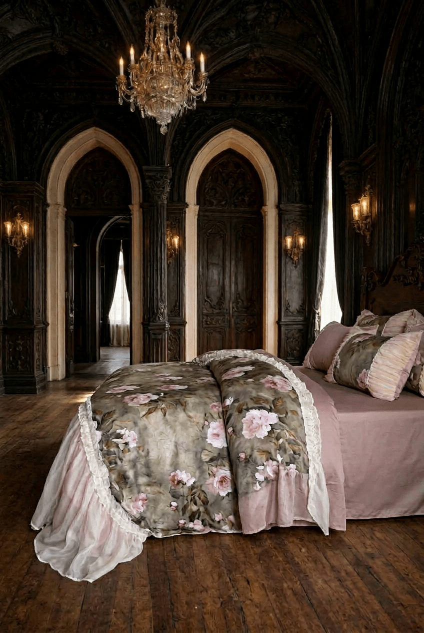 The 'Château Roseraie' Floral Ruffled Bedding Set - WonderlandByLilian