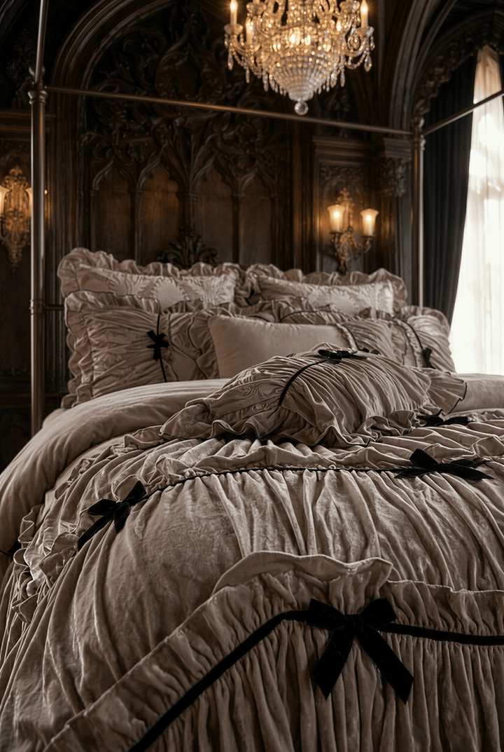 The 'Château Sable Doux' Ruffled Cotton Bedding Set - WonderlandByLilian