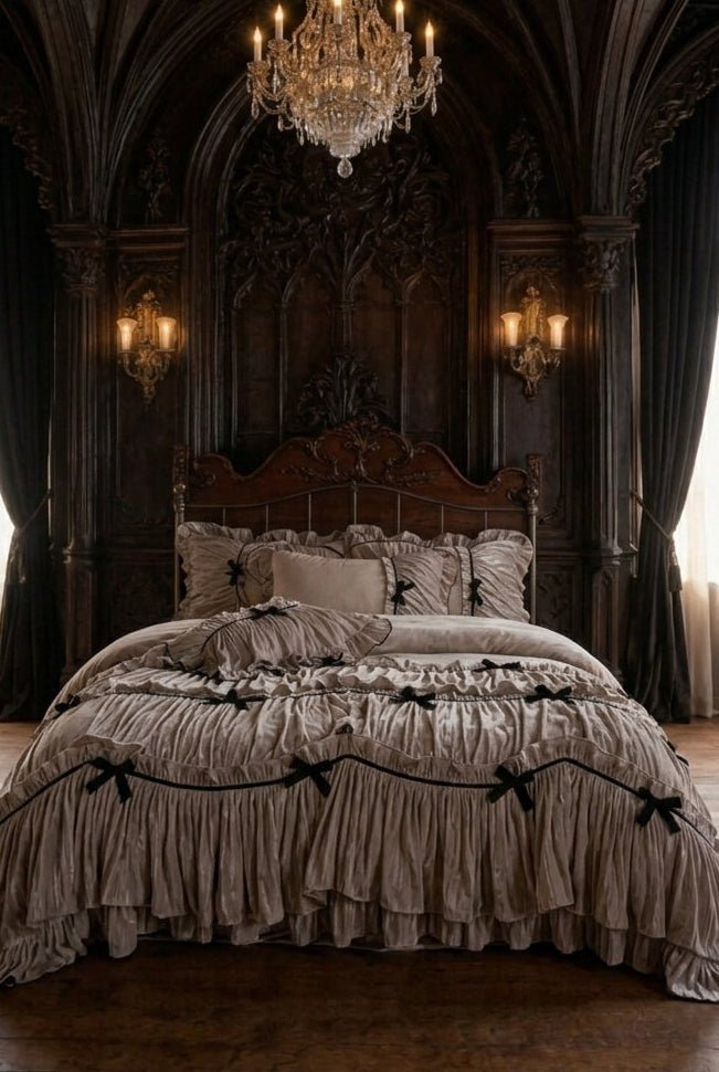 The 'Château Sable Doux' Ruffled Cotton Bedding Set - WonderlandByLilian