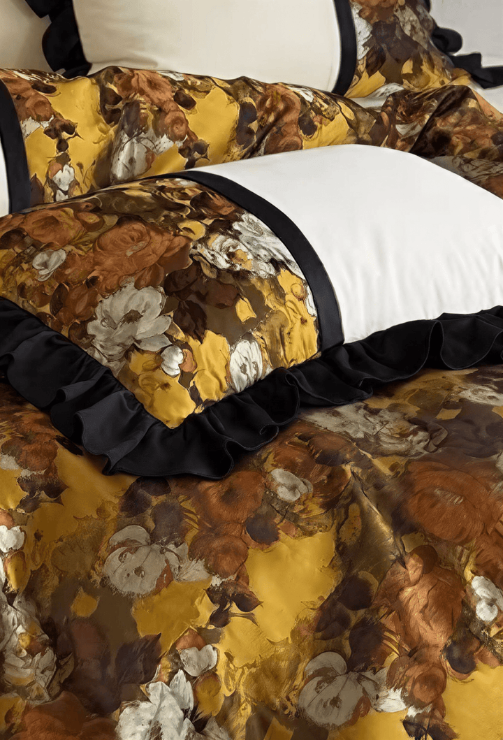 The 'Château Sienne' Ruffled Floral Bedding Set - WonderlandByLilian