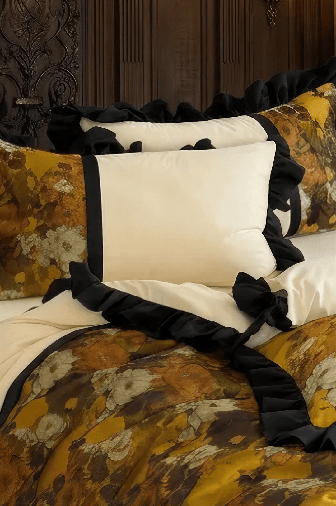 The 'Château Sienne' Ruffled Floral Bedding Set - WonderlandByLilian