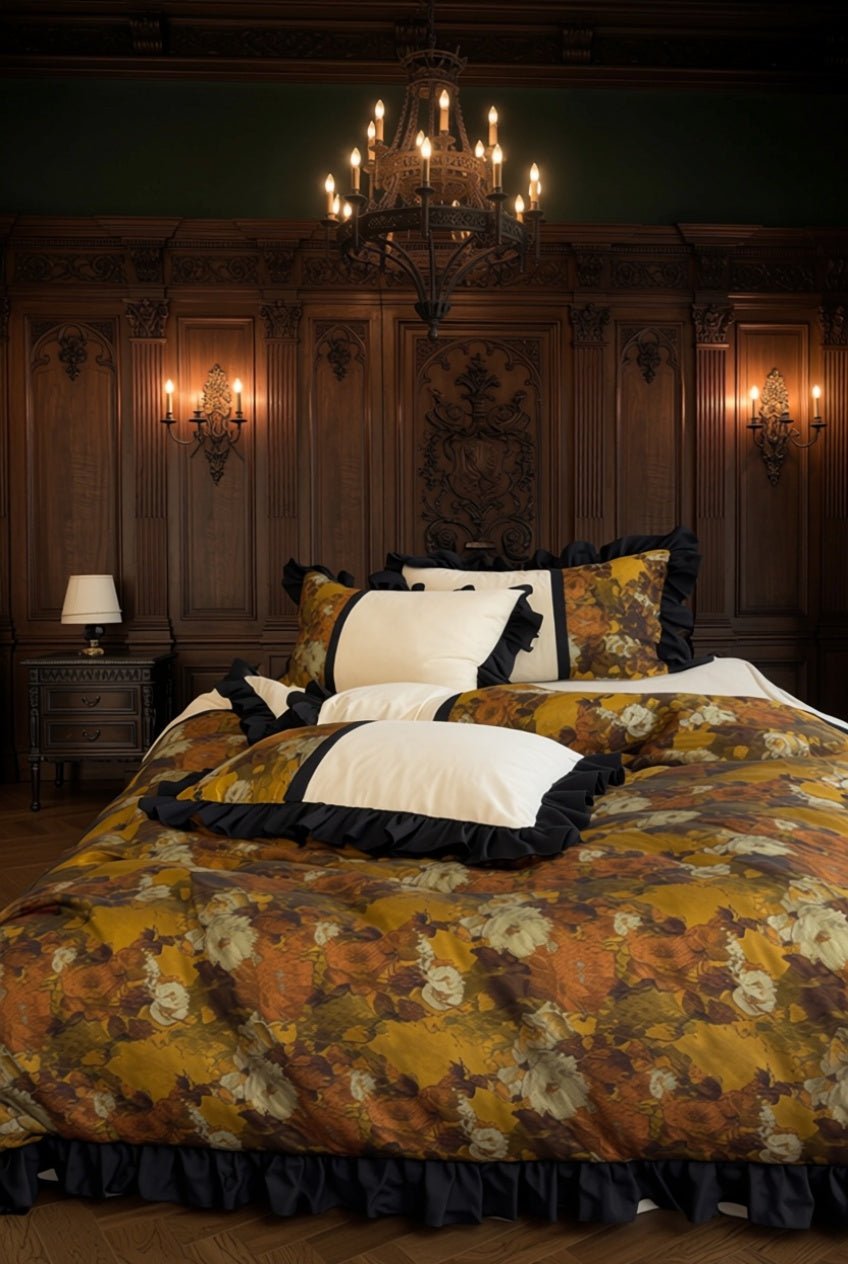 The 'Château Sienne' Ruffled Floral Bedding Set - WonderlandByLilian