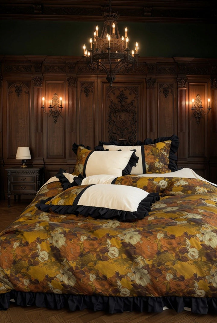The 'Château Sienne' Ruffled Floral Bedding Set - WonderlandByLilian