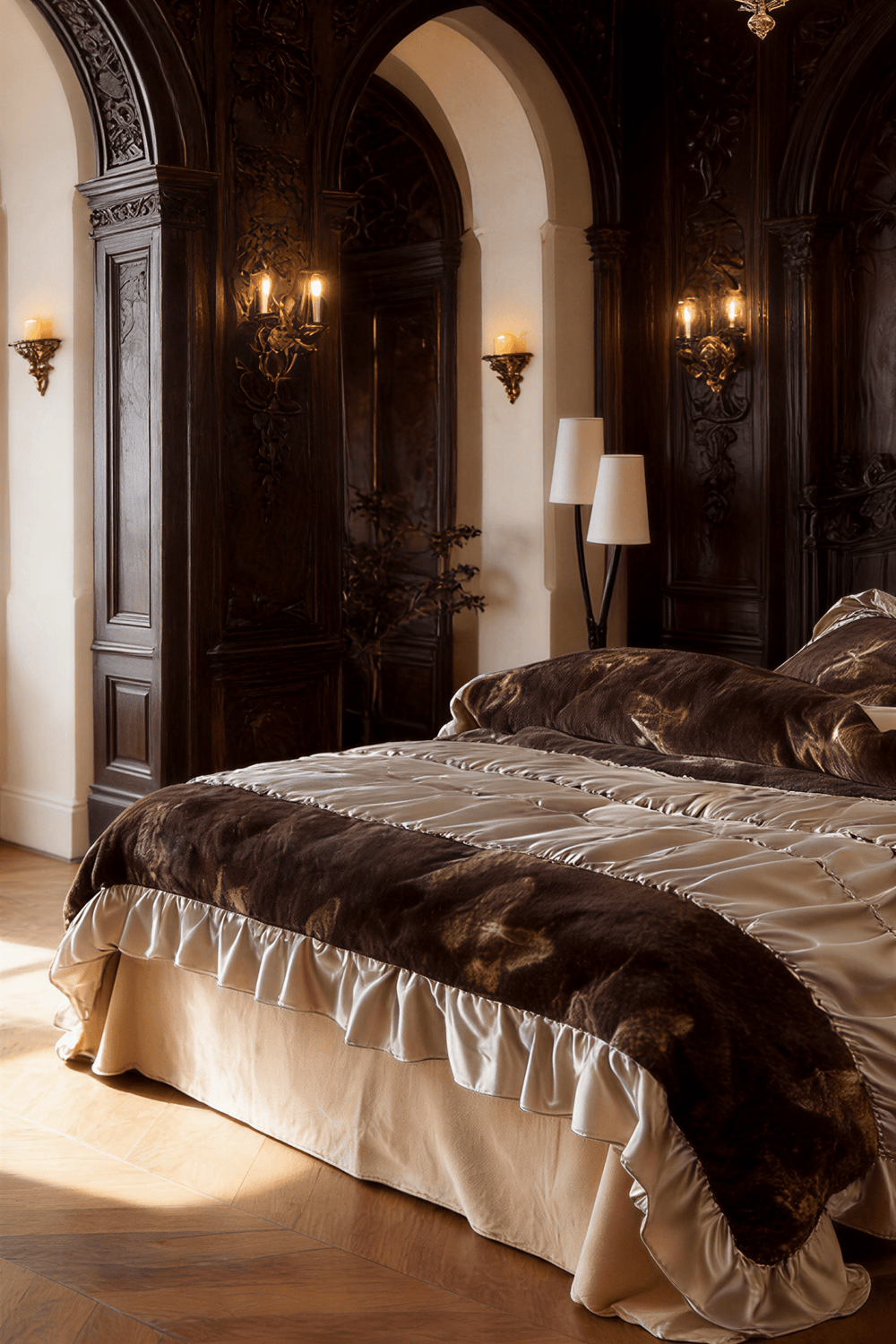 The 'Château Velours Impérial' Faux Leather & Milk Velvet Bedding Set - WonderlandByLilian