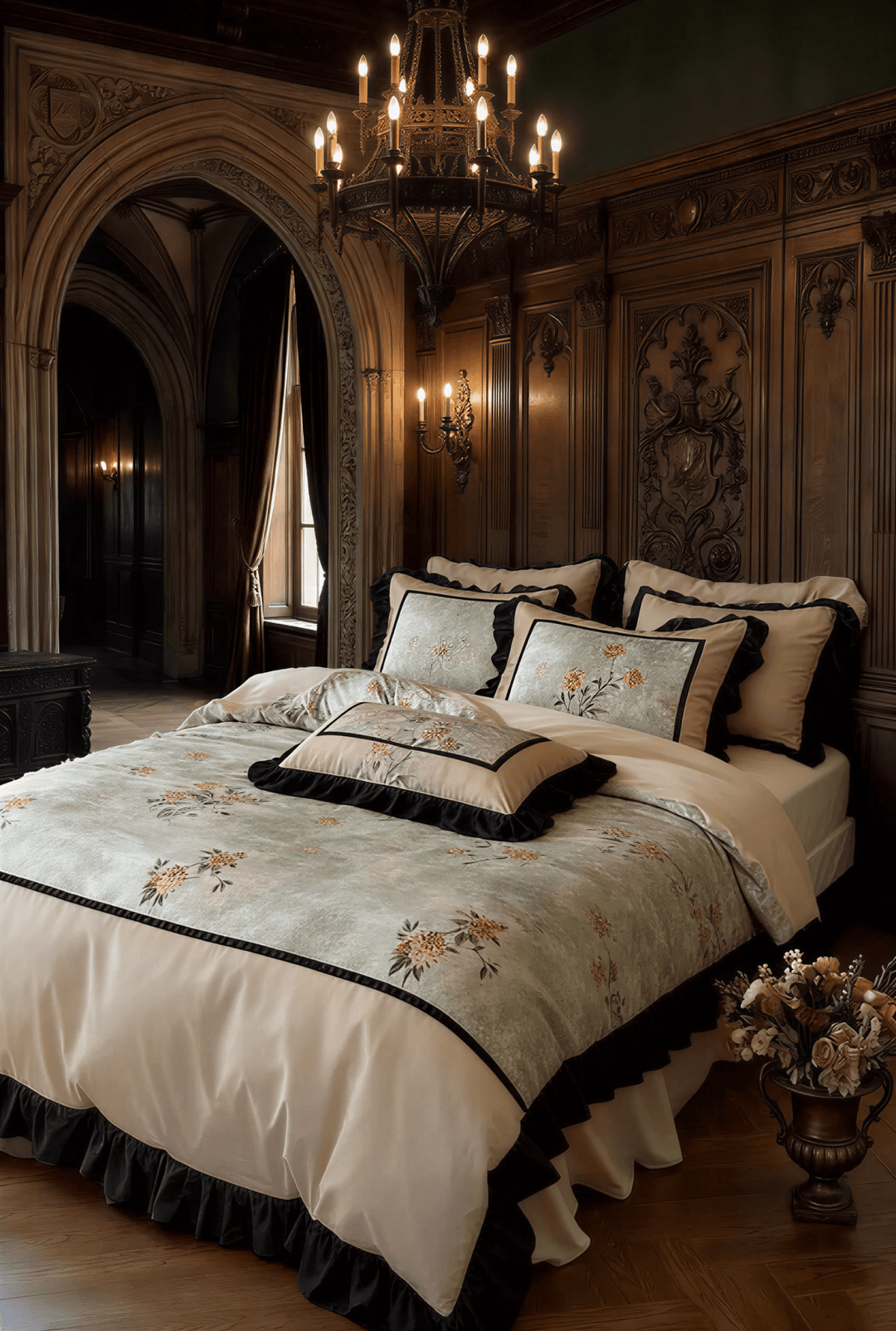 The 'Emerald Manor' Monochromatic Emerald Brushed Tencel - Cotton Bedding Set - WonderlandByLilian