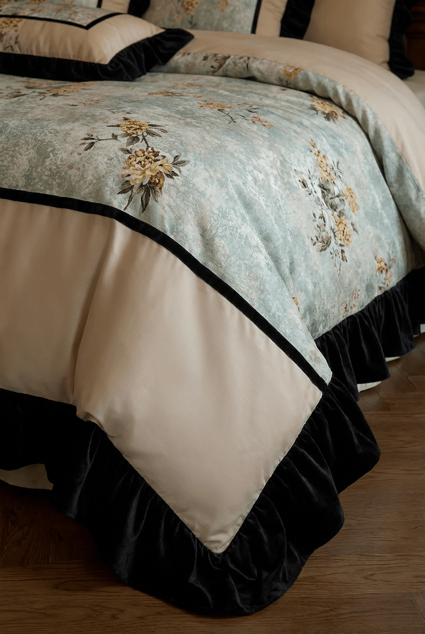 The 'Emerald Manor' Monochromatic Emerald Brushed Tencel - Cotton Bedding Set - WonderlandByLilian