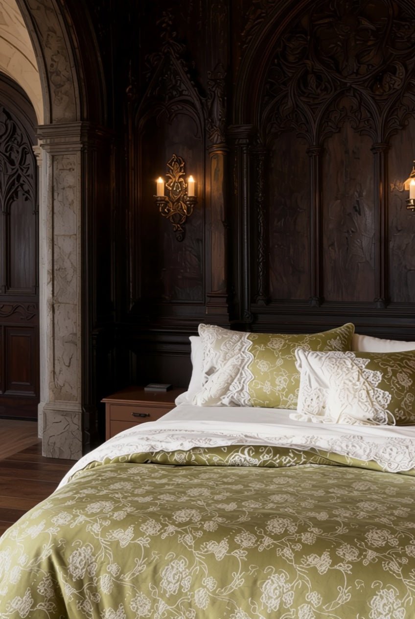 The 'Emerald Muse' Tencel Ruffle Bedding Set - WonderlandByLilian