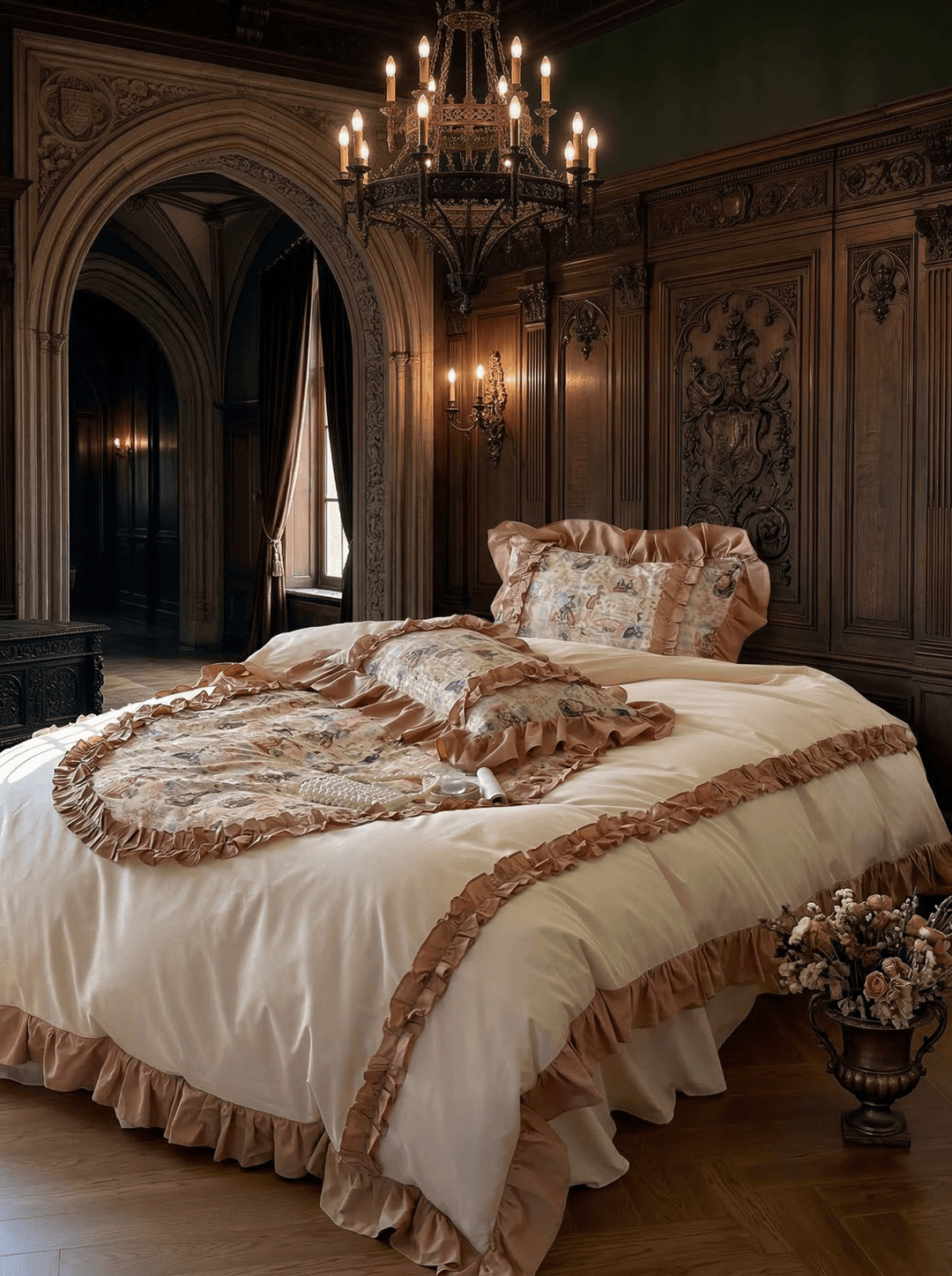 The 'Lavender Dream' Lavender & Ivory Ruffled Bedding Set - WonderlandByLilian