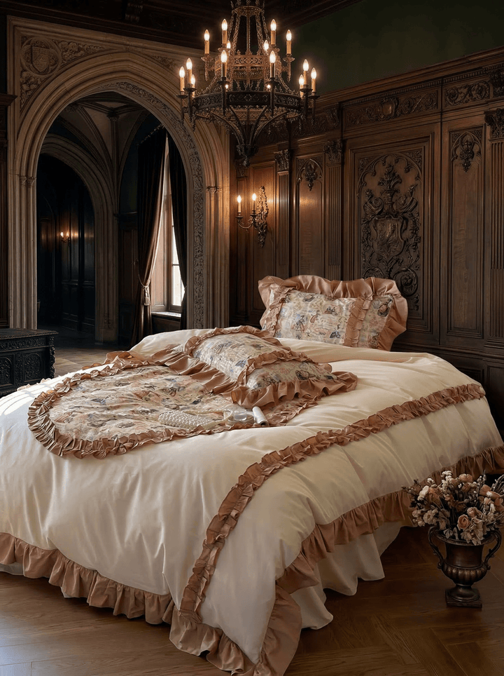 The 'Lavender Dream' Lavender & Ivory Ruffled Bedding Set - WonderlandByLilian