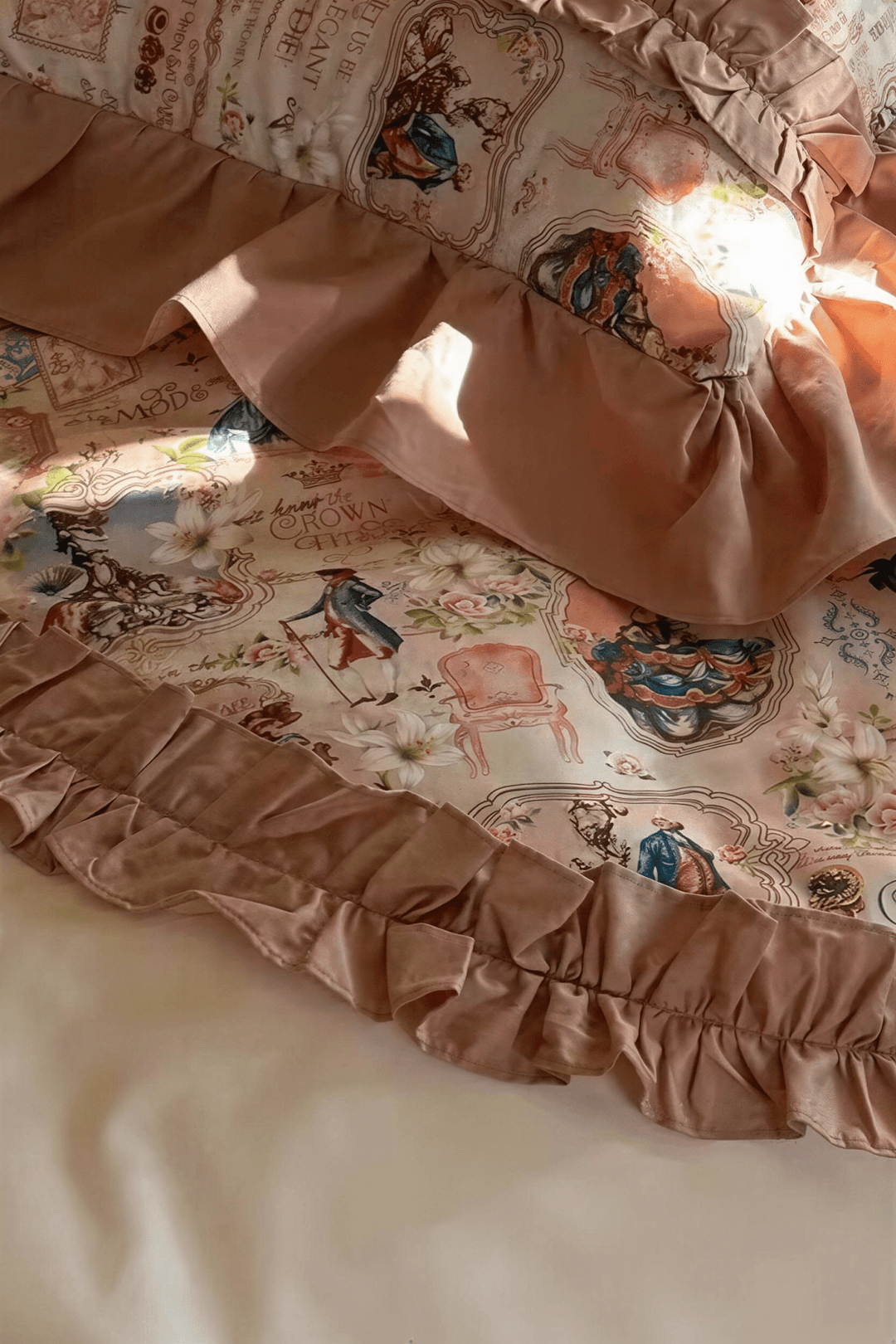 The 'Lavender Dream' Lavender & Ivory Ruffled Bedding Set - WonderlandByLilian