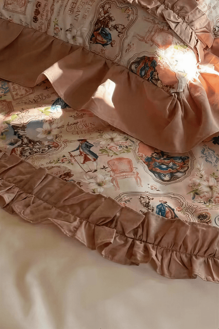 The 'Lavender Dream' Lavender & Ivory Ruffled Bedding Set - WonderlandByLilian