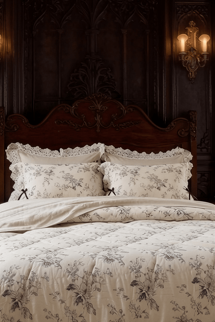 The 'Maison Brume' Floral Linen Cotton Bedding Set - WonderlandByLilian
