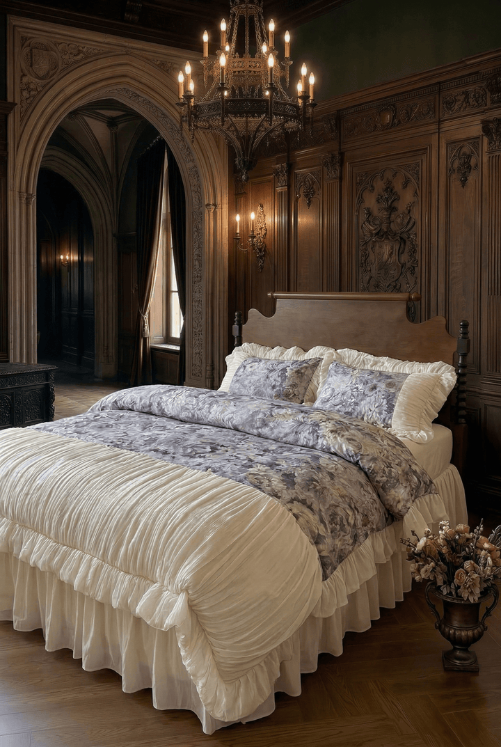 The 'Manor Grape' Vintage Purple Pure Cotton Bedding Set - WonderlandByLilian