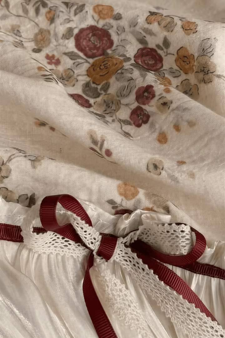 The 'Mocha Blossom' Ivory Ruffled Cotton Bedding Set - WonderlandByLilian