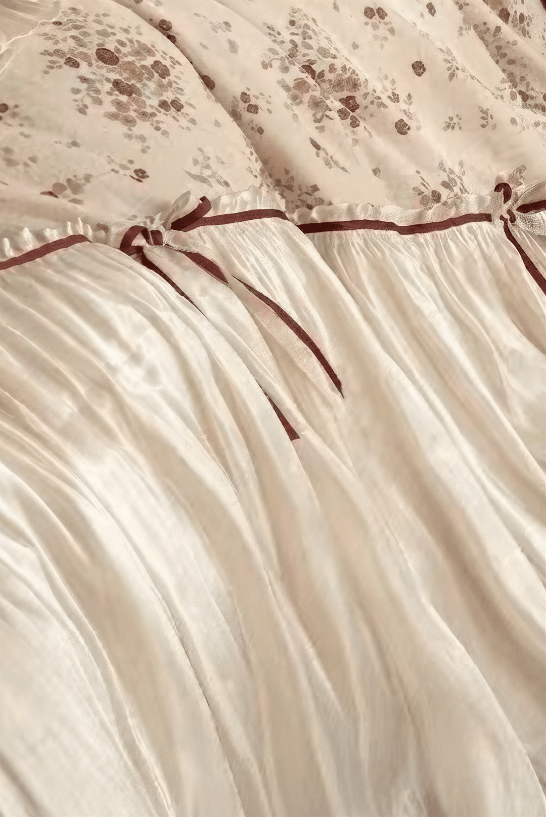 The 'Mocha Blossom' Ivory Ruffled Cotton Bedding Set - WonderlandByLilian