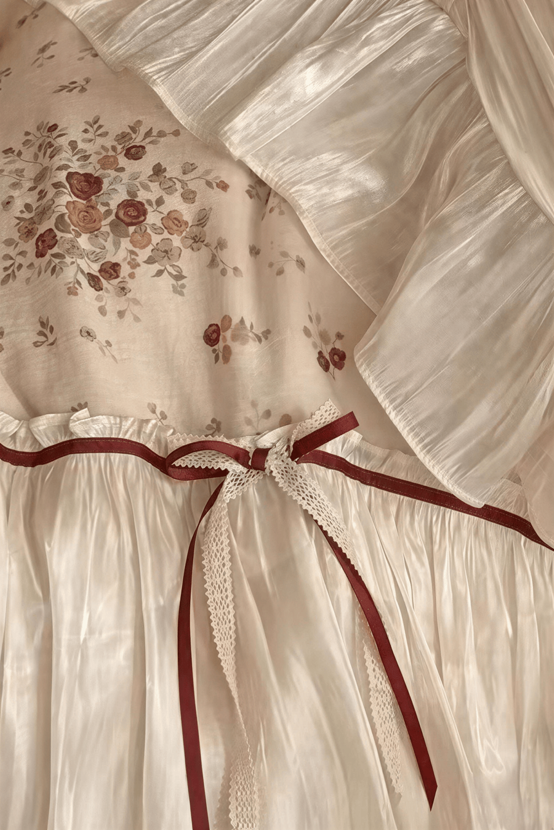 The 'Mocha Blossom' Ivory Ruffled Cotton Bedding Set - WonderlandByLilian