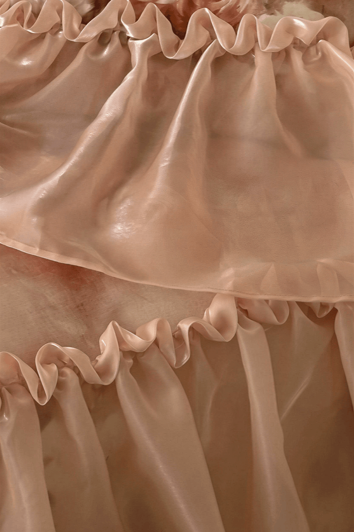 The 'Roseraie Lumière' Ruffled Floral Tencel Cotton Bedding Set - WonderlandByLilian