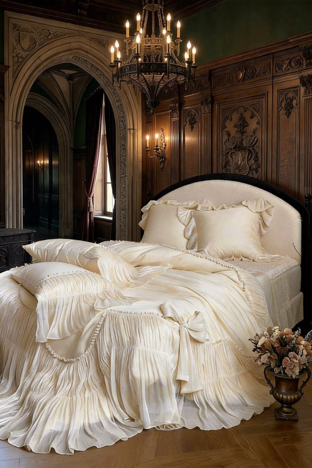 The 'Versailles Silk - Touch' Pleated Cotton Bedding Set - WonderlandByLilian