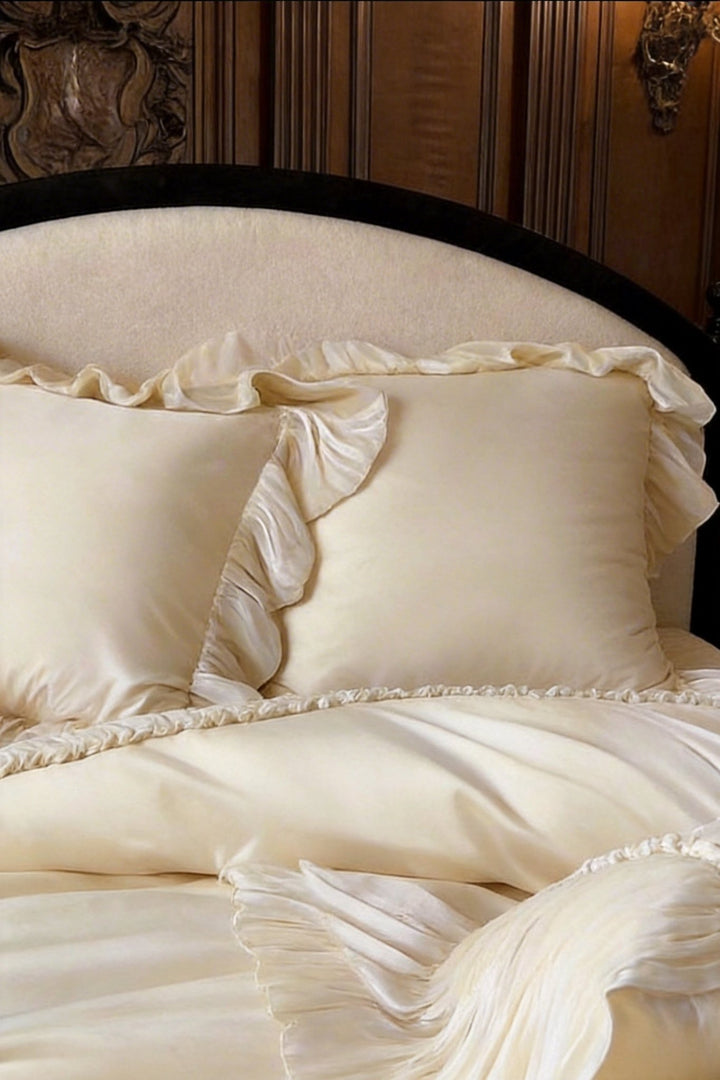 The 'Versailles Silk - Touch' Pleated Cotton Bedding Set - WonderlandByLilian
