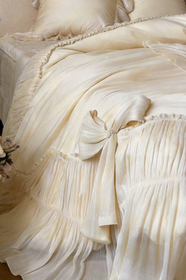 The 'Versailles Silk - Touch' Pleated Cotton Bedding Set - WonderlandByLilian