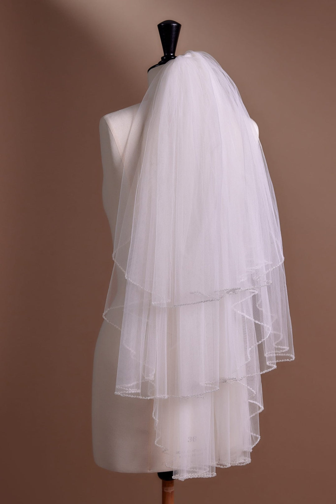 Tiered Tulle Bridal Veil with Delicate Edging, Available with or without Comb - WonderlandByLilian