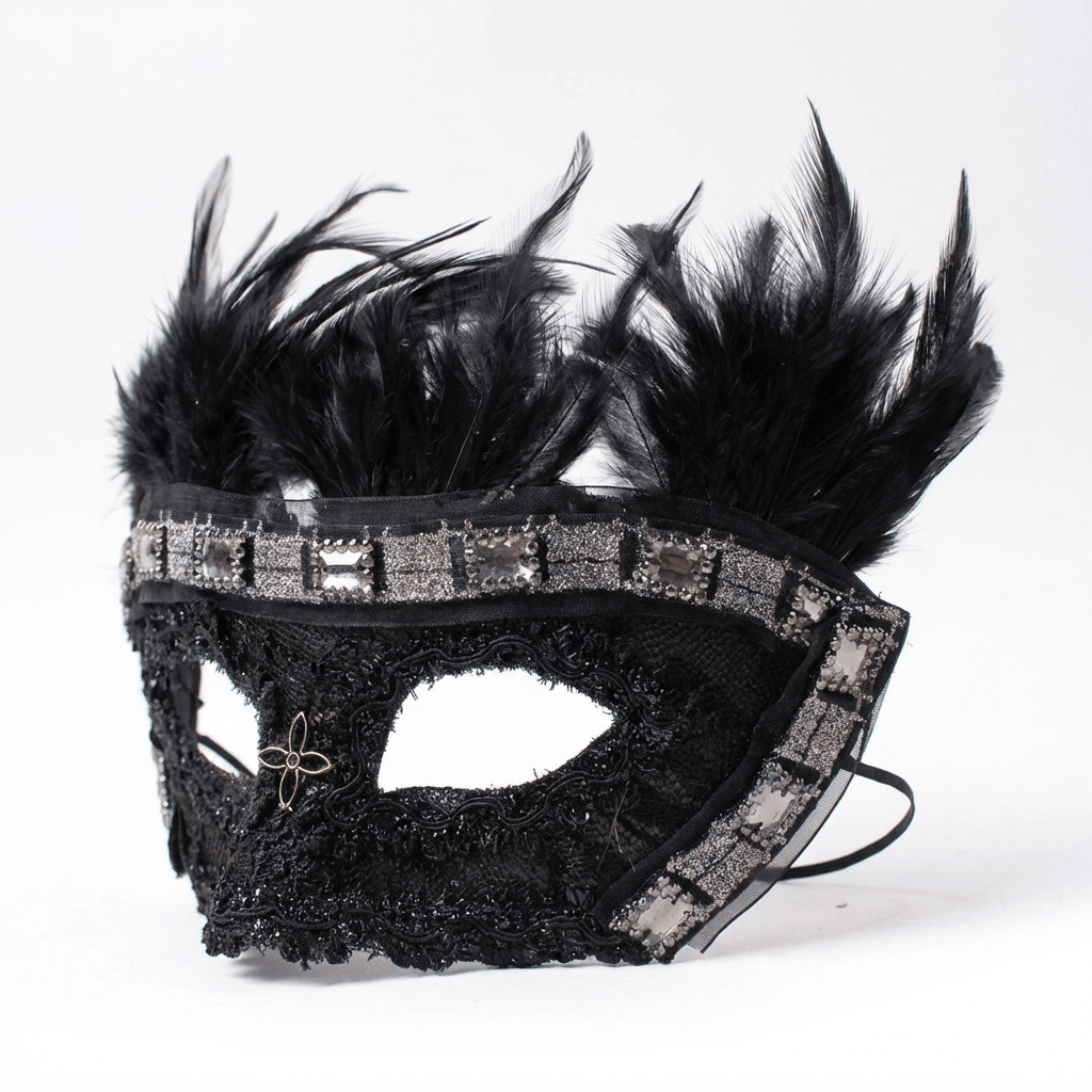 Trilogie Nocturne – Feathered Metal Masquerade Mask Collection - WonderlandByLilian
