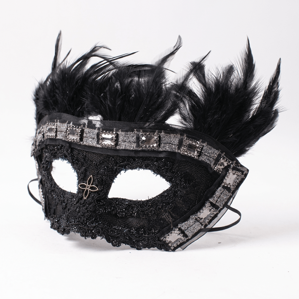 Trilogie Nocturne – Feathered Metal Masquerade Mask Collection - WonderlandByLilian