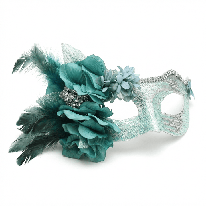Verdant Éclipse – Art Deco Venetian Masquerade Mask - WonderlandByLilian