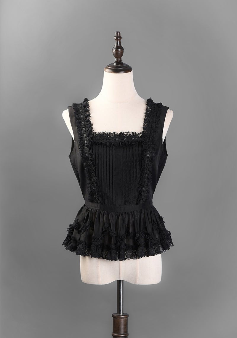 Victorian - Inspired Black and White Gothic Lolita Ball Gown with Tiered Ruffles – Tencel Organza Dress with Lace Trim Plus Size - WonderlandByLilian