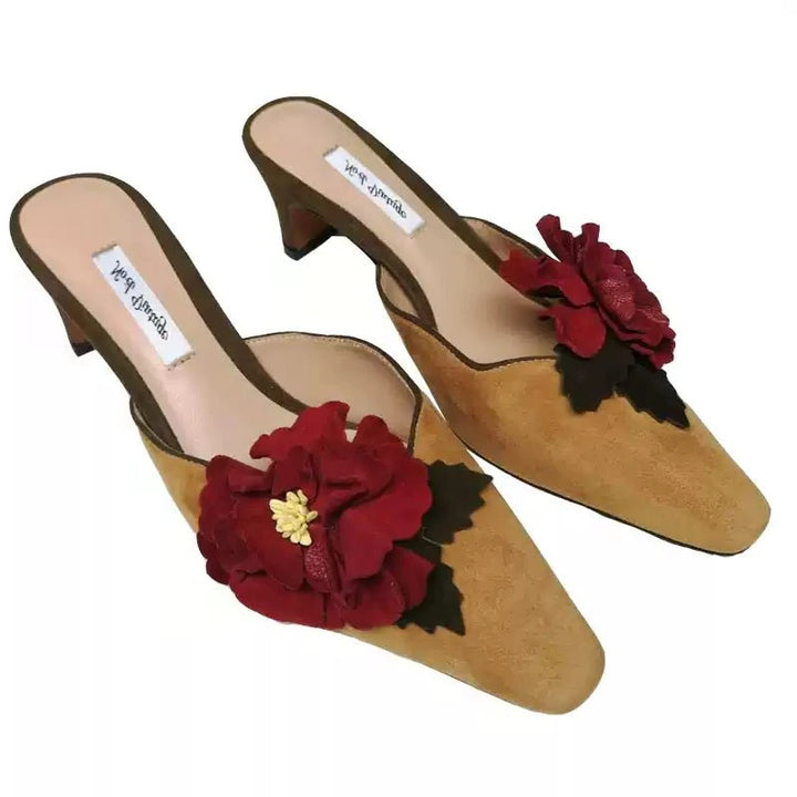 Victorian - Inspired Floral Embellished Mules - WonderlandByLilian