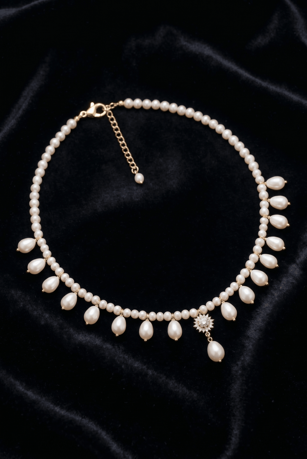 Victorian Pearl Fringe Necklace Regency Era Bridal Choker Gothic Romantic Jewelry - WonderlandByLilian