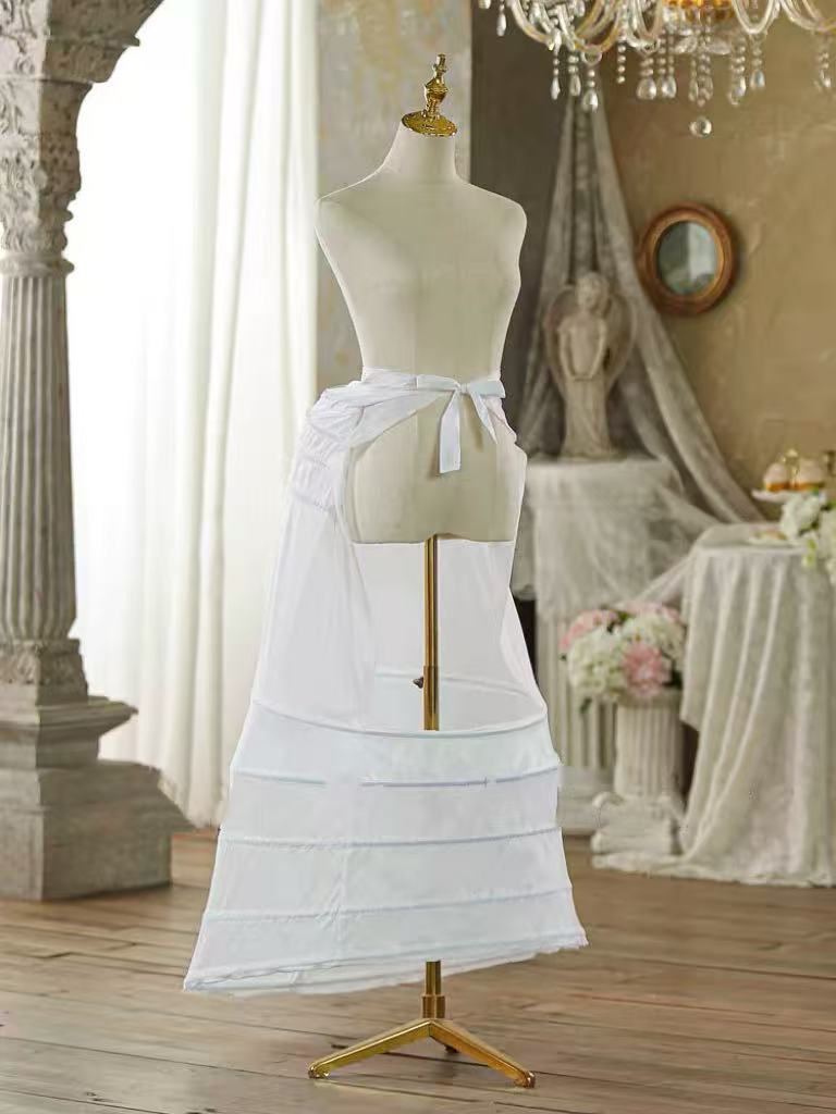 Victorian Rococo Hoop Petticoat – European Court Style Underskirt with Train Support - WonderlandByLilian