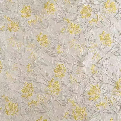 Vintage Floral Jacquard Fabric with 3D Embossed Chrysanthemum Pattern for Fashion Clothing and Bags - WonderlandByLilian