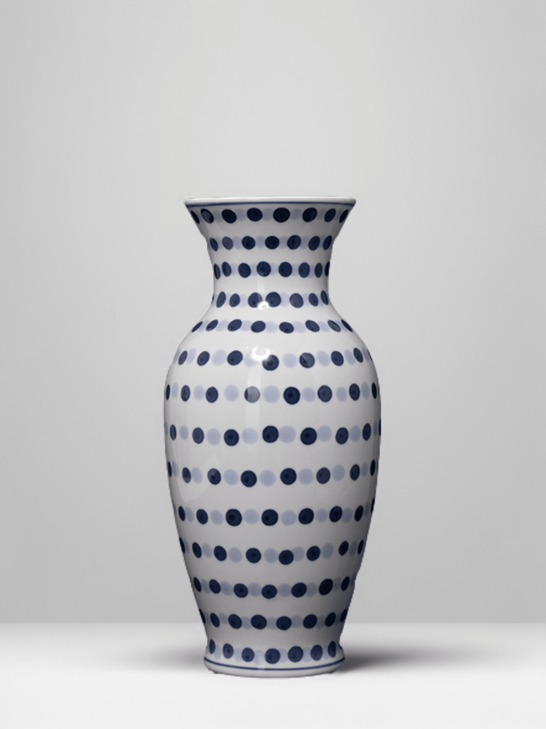 Vintage - Inspired Artistical Handcrafted Blue and White Porcelain Vase Set with Hand Painted Polka Dot - WonderlandByLilian