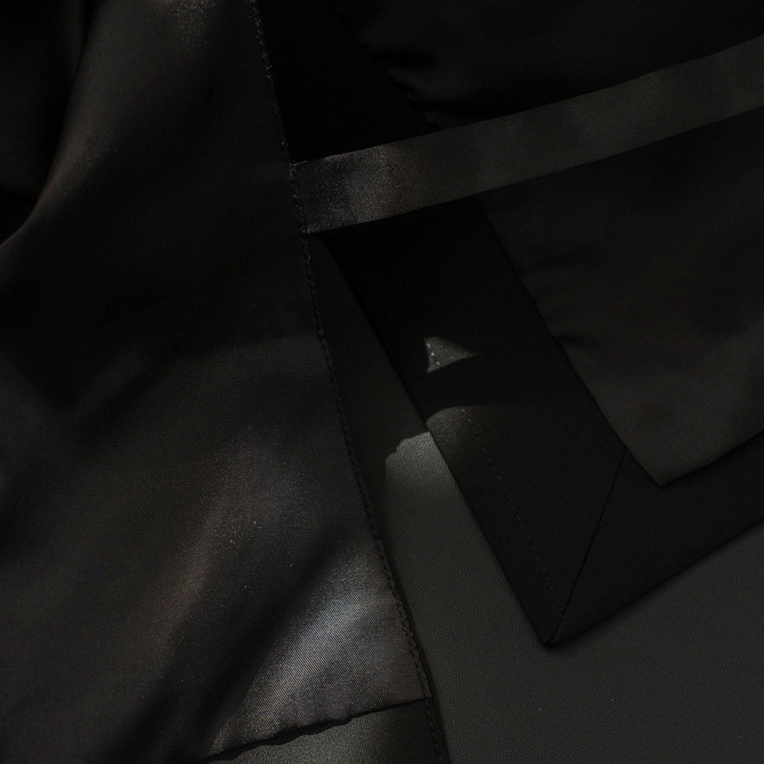 Vintage - Inspired Custom Made Black Polyester Blend Shawl Lapel Wedding Suit – Mens Evening Wear Tuxedo Plus Size - WonderlandByLilian
