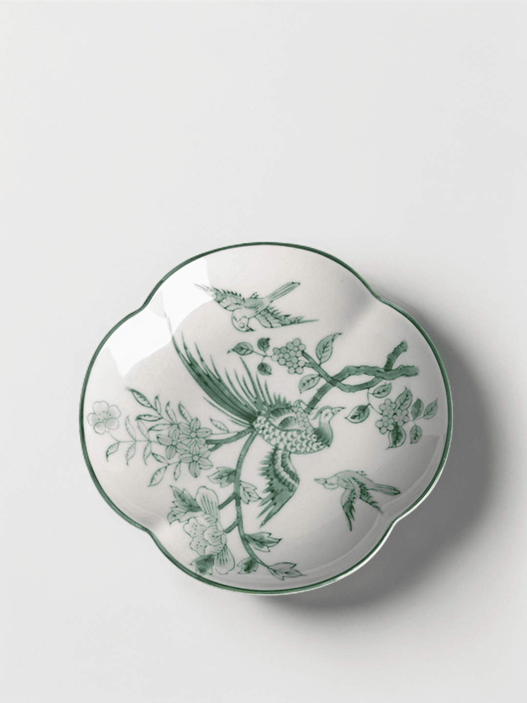Vintage - Inspired European Import Hand - Painted Porcelain Plate in Celadon Green - WonderlandByLilian
