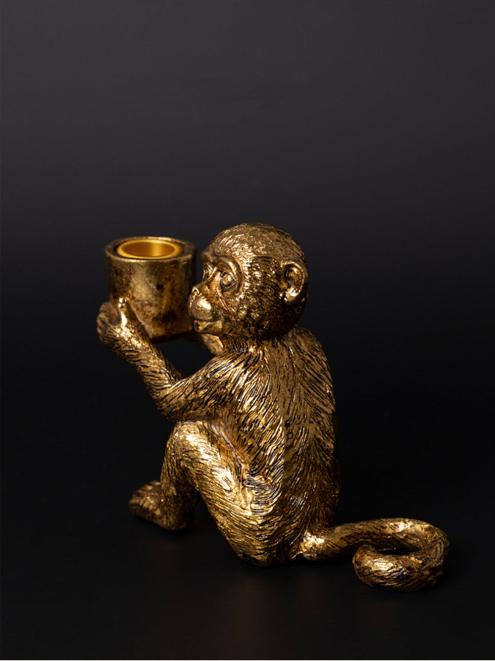 Vintage - Inspired Handcarfted Gilded Candle Holders Monkey Figurine Decor - WonderlandByLilian