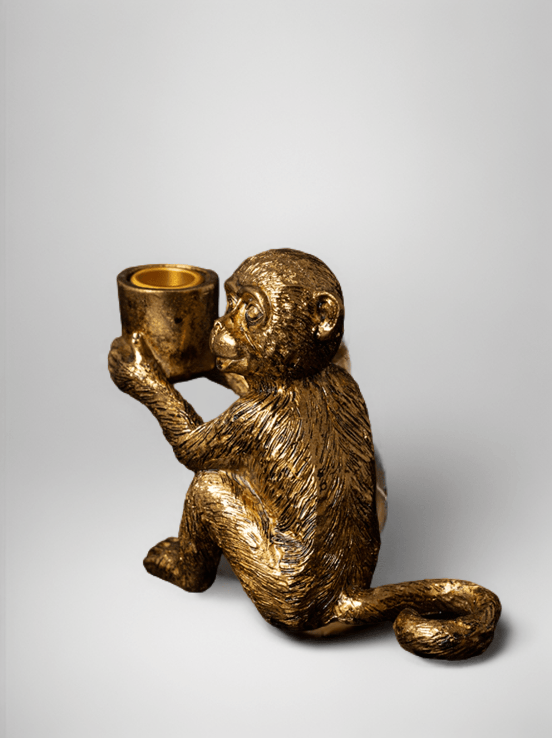 Vintage - Inspired Handcarfted Gilded Candle Holders Monkey Figurine Decor - WonderlandByLilian