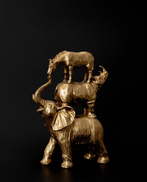 Vintage - Inspired Handmade French Gold Animal Resin Figurine Home Decor - WonderlandByLilian