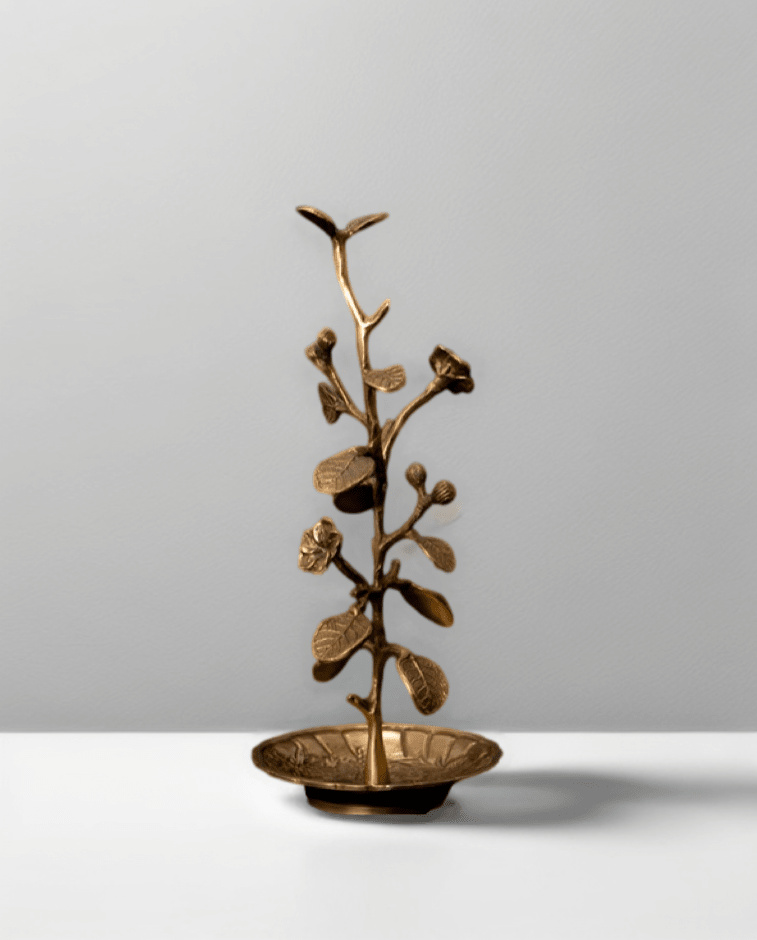 Vintage - Inspired Handmade Indian Gold Brass Jewelry Storage Decorative Figurines - WonderlandByLilian