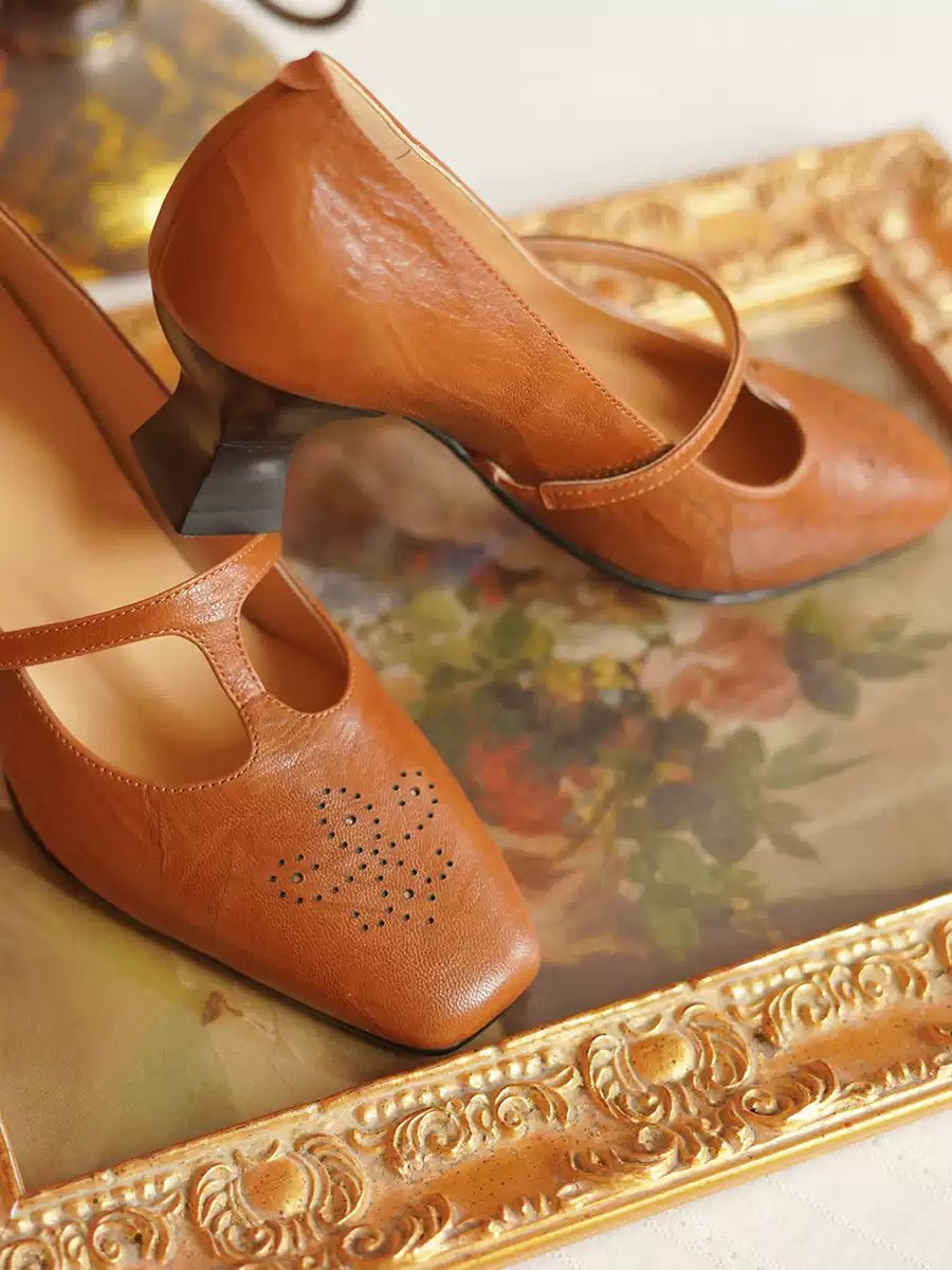 Vintage - Inspired Mary Jane Leather Heels - WonderlandByLilian