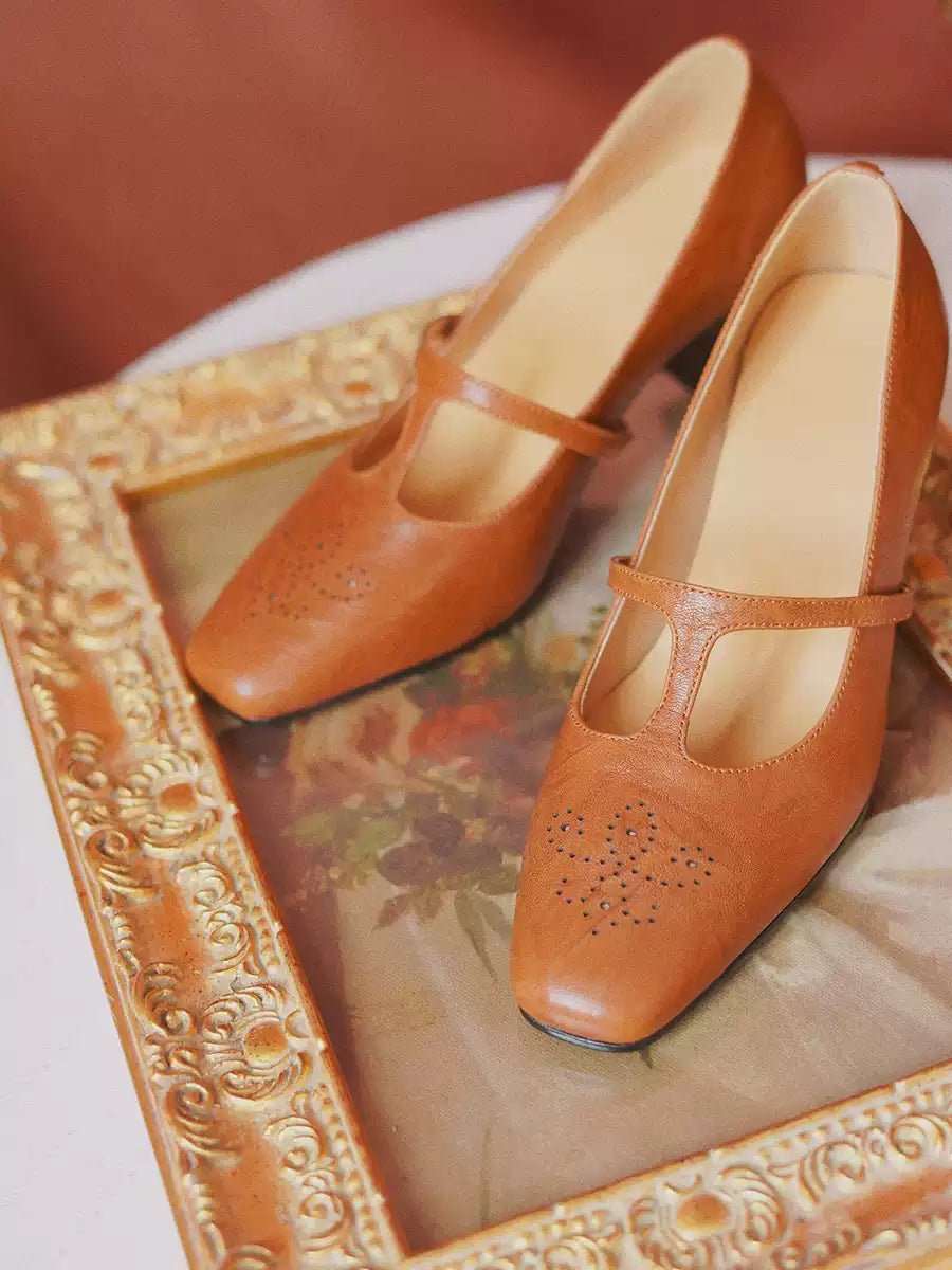 Vintage - Inspired Mary Jane Leather Heels - WonderlandByLilian