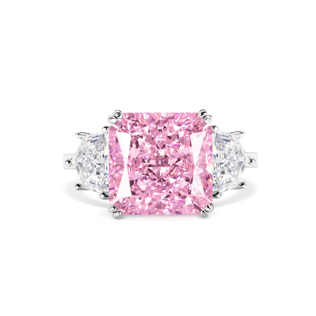 Vintage - Inspired Pink Emerald Cut Decoy Travel Engagement Ring 5.5 Carat - WonderlandByLilian