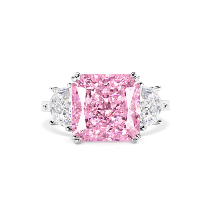 Vintage - Inspired Pink Emerald Cut Decoy Travel Engagement Ring 5.5 Carat - WonderlandByLilian